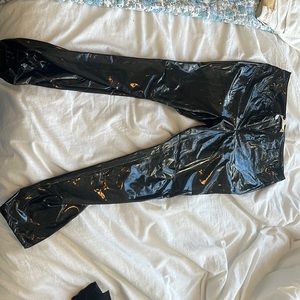 Shiny black going out pants